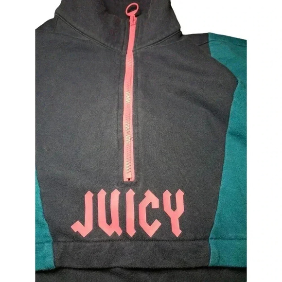Juicy Womens Pullover Sweatshirt Long Sleeve High Neck 1/4 Zip, Navy Blue S - Picture 9 of 15